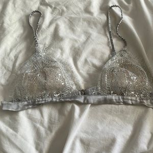 Silk and lace sparkly bralette
